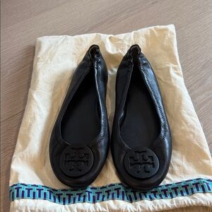 Tory Burch Black Leather Flats